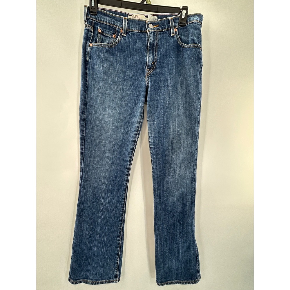 Levi's 515 Bootcut Jeans Nouveau Mid Rise Classic Blue Denim 12 Y2k Vintage - Picture 2 of 10